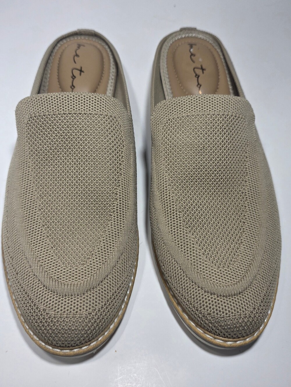 Me Too Women's Taupe Knit Slip On Loafers Flats Size 7.5M Comfort